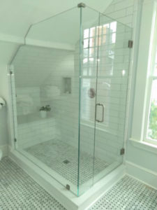 angled glass shower