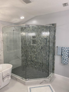 large 3 sided shower