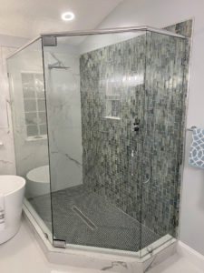 large 3 sided shower