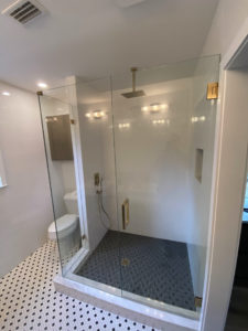 large shower with rain faucet